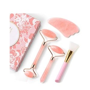 NEW 4-Pack Jade Roller Face Roller and Gua Sha Set